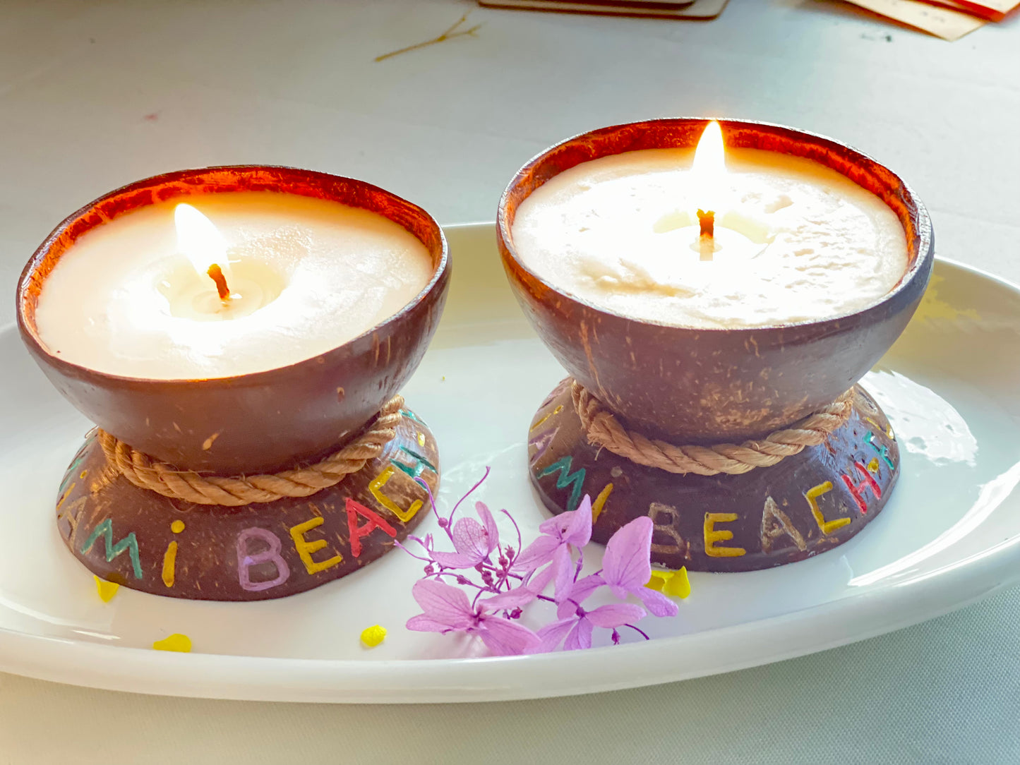 Coconut shell Candles